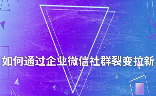 如何通過企業微信社群裂變拉新